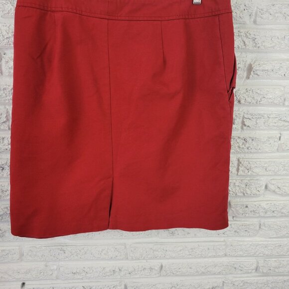 Worthington Womens Skirt 18 Plus Pencil Straight Rust Red Slash Pockets RED25E - Picture 7 of 11